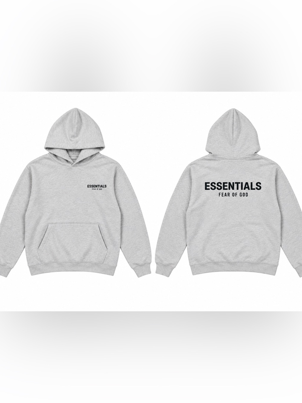Fear of God Essentials Light Gray Logo Hoodie for Kids